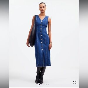 Madewell Denim V-neck Midi Dress